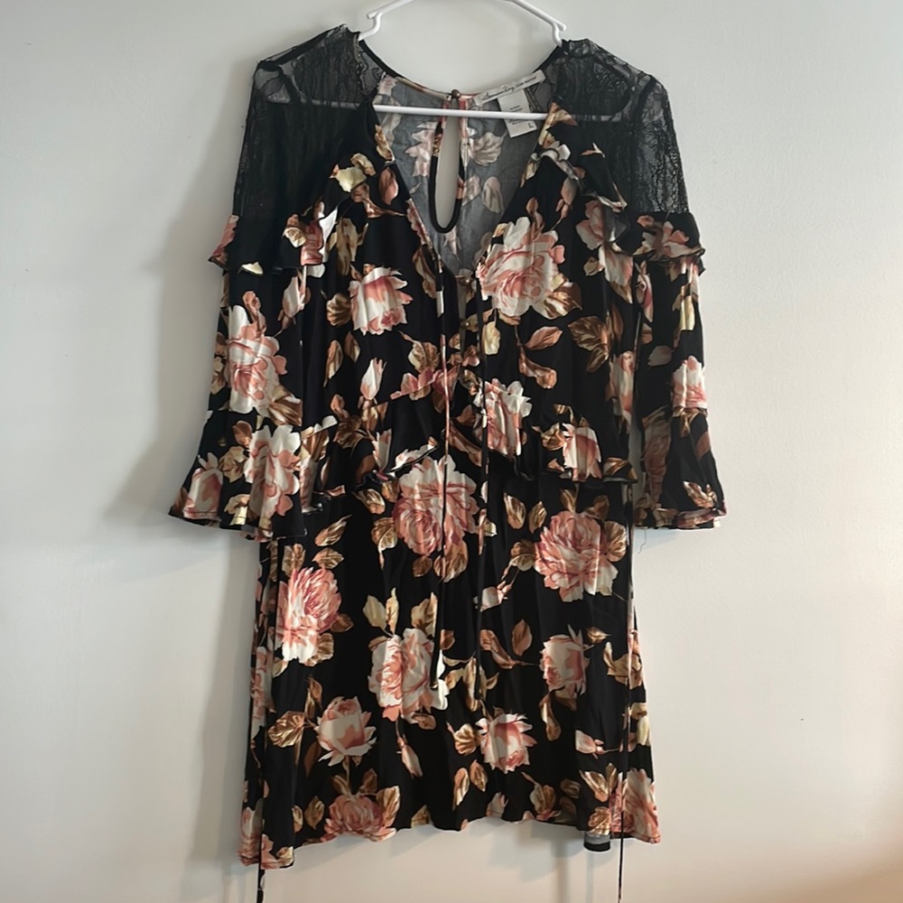 American Rag black floral dress